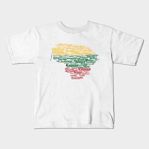 Lithuania on light background Kids T-Shirt by hyperactive